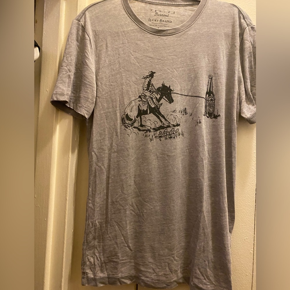 Lucky Brand S • ultra soft tee • cowboy